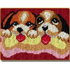 Clair 狗狗地毯刺繡DIY套組, 1個, TYPE 03 白色背景