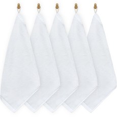 Jyuryeonjejakso 40支精梳棉掛環毛巾, 白色, 5個