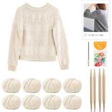 Yarna Aru Ray落肩毛衣DIY套組 L號, 1套, 96淺米色