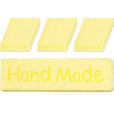 큐트 폰트 파스텔 영문 핸드메이드 레터링 DIY 소품 만들기 가죽 라벨 100g, 옐로우, 100개