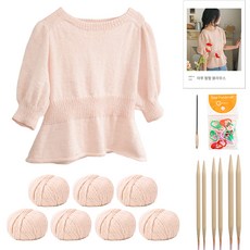 yarna 아루 펖펖 블라우스 DIY 패키지 M, 09 소프트피치, 랜덤발송(단수링), 1세트