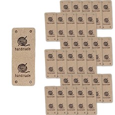 毛線圖案手工英文字皮革標籤, 50個, 淺珊瑚