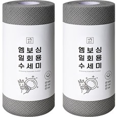 Saenghwalgongsik 壓花拋棄式菜瓜布, 灰色, 2個