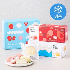 찐우유떡 60g x 6입 + 딸기크림떡 60g x 6입 선물 세트 (냉동), 1세트
