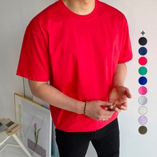 Mecita 男性透氣20支棉素色圓領短袖T恤