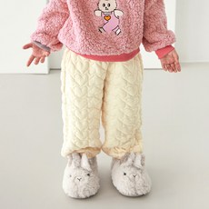 WALTONKIDS 女童可愛提花鋪棉長褲