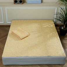 LEENDECO 頂級素面麻將涼蓆, 竹色