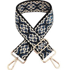 長度可調整緹花編織手提把 130g, 米色+海軍, 1個