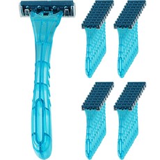 Jenny Home高級3層刀片一次性刮鬍刀 藍色, 100個, 1件