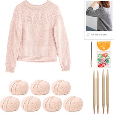 yarna 아루 레이 요크 스웨터 DIY 패키지 M, 09 소프트피치, 1세트