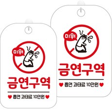 제제데코 표지판 화이트 30cm, 2개, HA535 금연구역 미워 5