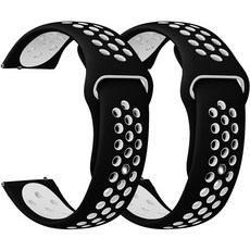 다연경 스포츠 루프 스트랩 밴드 20mm 2p, 블랙 화이트