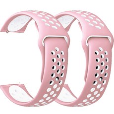 다연경 스포츠 루프 스트랩 밴드 20mm 2p, 핑크 화이트