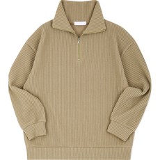 디엘크리 남성용 빅사이즈 반집업 니트 티셔츠