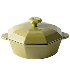 CASA MUUTTI Duomo系列IH爐適用鑄鐵淺鍋, 橄欖綠, 23*18*11.5cm, 1個