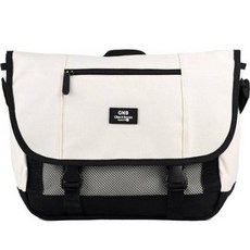 Billi Bus 基本款日常帆布郵差斜背包, 象牙白