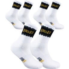 BOB 男士用緩衝氣墊長筒襪 BOB-205 3雙, 白色