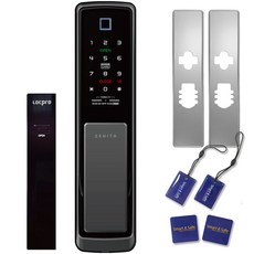 真力時自裝無孔推拉式指紋識別數字鑰匙數字門鎖Z900SF+加固板+遙控包, 自行安裝, Z900SF