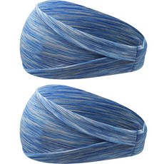 A-ONE 防汗網眼運動髮帶 2入, 條紋藍