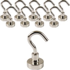 아이메이트 베이직 고리 후크 자석, 10개, 실버
