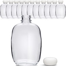 Mirkorea 威士忌圓角方形玻璃瓶 PP白色, 12個, 100ml