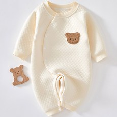 Bevenies 兒童霧熊絎縫全按扣長袖太空服