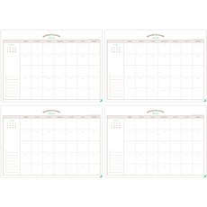 Pinkfoot 月計畫本 4本, 白色