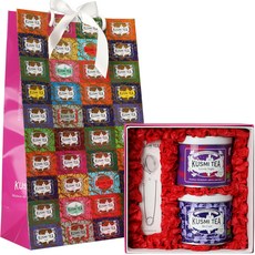 KUSMI TEA 綜合茶罐禮盒組 粉色, 1組, Lovely Night茶罐 100g+Be Cool茶罐 90g+濾茶器