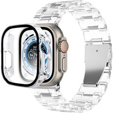 iMall Apple Watch透明石英扣錶帶+全包覆式錶殼, 透明