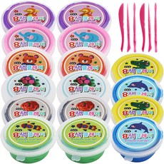 아가플러스 소프트 8색 클레이 16p 세트, 빨강, 파랑, 노랑, 초록, 보라, 분홍, 검정, 흰색, 1개