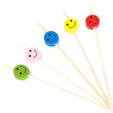 竹製5色微笑便當籤 12cm MP071, 1個, 100個