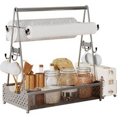 Coline露營用廚房掛勾調味料架, 1個, 銀