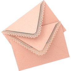Maket Gamseong 蕾絲禮物信封, 10個, 柔和的粉紅色