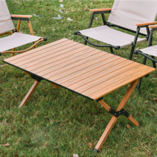 엘스 감성 롤 캠핑 테이블 600, 우드