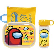 LE BARN Healthy Food Plate 不銹鋼餐盤+食品袋+提手瓶套組, 混合顏色, 不銹鋼餐盤+餐袋+奶瓶