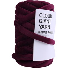mamaknit Cloud 雲朵天鵝絨巨型編織線 1kg, 1個, 葡萄酒紅色