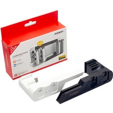 DOBE 任天堂 Switch 充電器 Joy-Con 充電器 OLED 充電器配件 白+黑, 1個, 單一商品