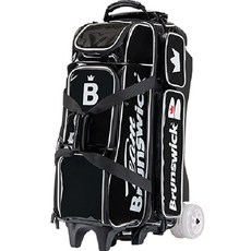 Brunswick 新款4輪漆皮保齡球拉桿包, 全黑色, 1個