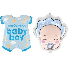 GRABO BALLOONS Baby Boy 鋁箔氣球組, 1套, 混色