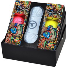 Saintnine Q軟3件套高爾夫球6p+Twosome男士半皮左手高爾夫手套22號禮盒套組, 1套, 隨機發貨（高爾夫球）