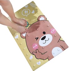 하이유니 욕실 미끄럼방지 건식 동물 발 매트 패드, 윙크곰, 1개