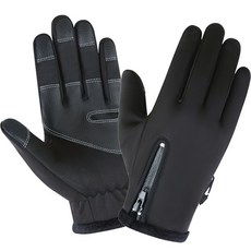 DIMOEO 登山自行車滑雪毛絨手套 雙手套組, 黑色, 1個