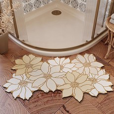 WID HOME 輕盈花路乾爽地墊, 米色