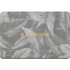 Witherhome 簡約灰色調蓬鬆乾爽地墊, 葉子, 1個