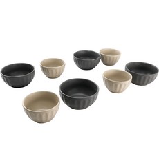 CASANI 陶瓷餐具 4 件套, 小碗 4個+大碗 4個, 混色