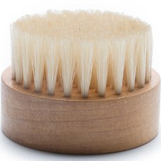 Mantoolkitsu圓形刮鬍刷 原木白豬毛, 1件, 1個