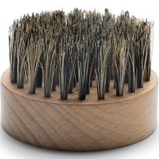 Man Tool Kit's 圓形刮鬍刷 原木花豬毛, 1入, 1個