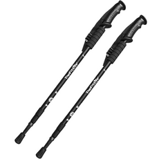 Organico 超輕量3節直柄登山杖 2入, 黑色