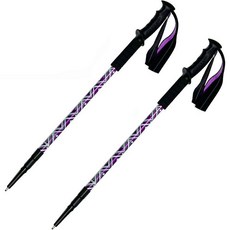 Organico折疊3段直把手登山杖 2入, 淺紫色