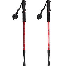 cleanis 折疊式鋁製登山杖 2入, 紅色
